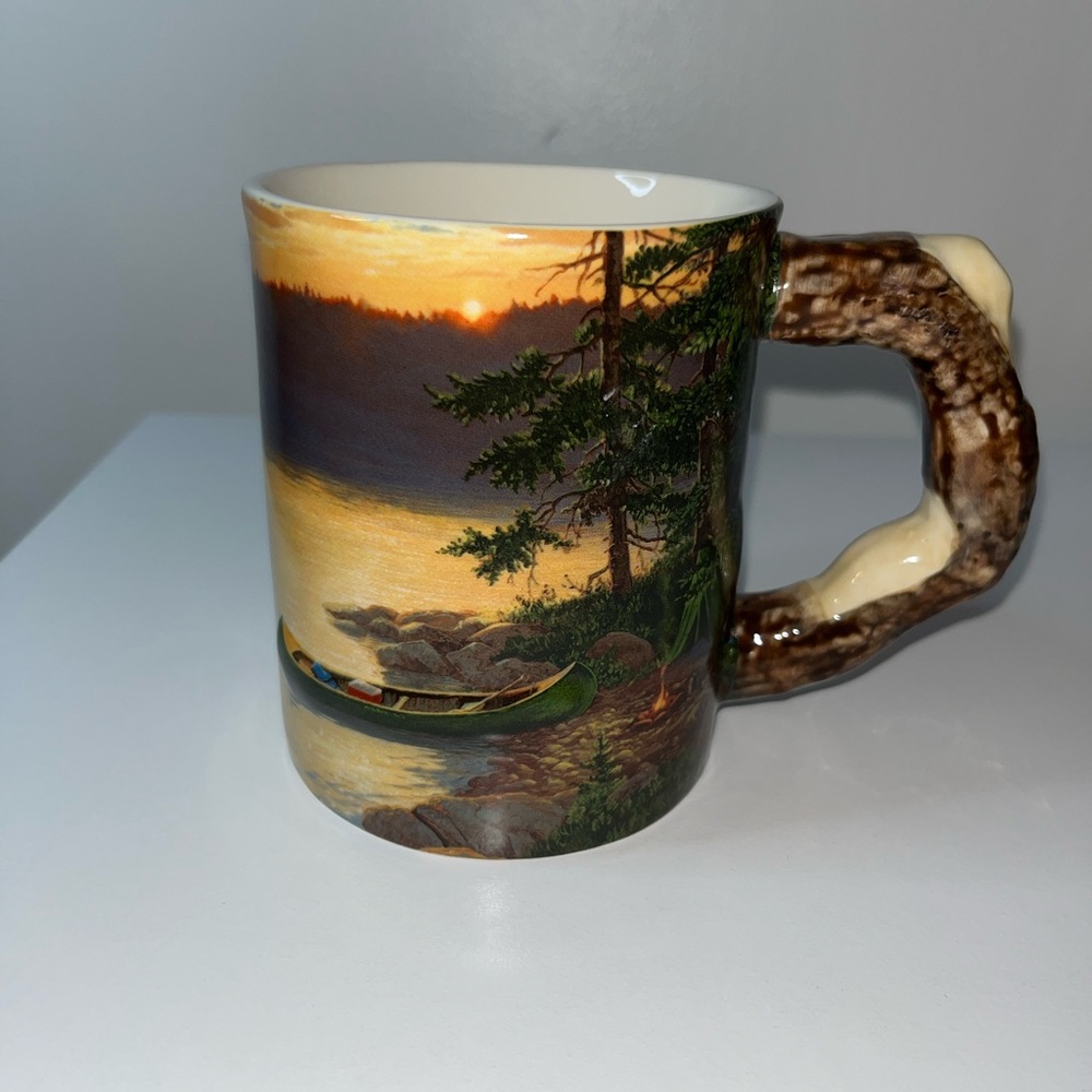 New WILD WINGS  16oz Sculpted Mug SUMMER SUNRISE-CAMPING
